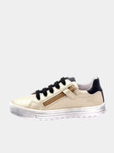 Baskets Filles en cuir à lacets - Beige