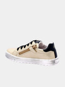 Baskets Filles en cuir à lacets - Beige