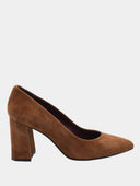 Velvet heeled shoes - Brown