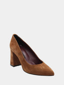Velvet heeled shoes - Brown