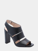 Leather heeled sandals - Black