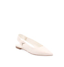 Flat leather ballet flats - Ivory