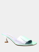 Low-heeled Plexi Mules - Light Mint