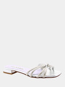 Rhinestone Flat Mules - Silver