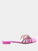 Rhinestone flat mules - Fuchsia