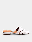 Flat leather mules - White