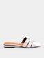 Mules en cuir plate - Blanc