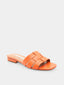 Mules en cuir plates - Orange