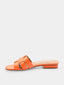 ALBANO - Flat leather mules - Orange 