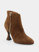 Suede leather ankle boots - Brown