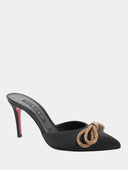 Satin heeled mules - Black