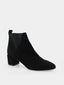 Bottines à talon en suède - Noir