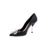 ALEXANDER MCQUEEN® - Leren pumps met puntige neus en pareldetail - Zwart
