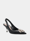 ALEXANDER MCQUEEN - Pearl Patch Sling - Black/Silver 