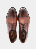 Richelieu Homme en cuir ornée de perforations - Cognac