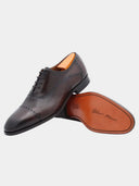 Richelieu Homme en cuir ornée de perforations - Marron foncé