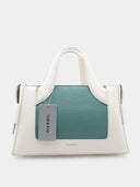 Handbag - White/Turquoise Blue