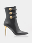 Bottines Balmain Skye Knit Boots noires en maille stretch
Vue profil bottine stretch noire à talon aiguille Balmain
Bout pointu bottine Skye Knit Boots Balmain
Bottine femme moderne en textile stretch Balmain
Chaussure Balmain élégante et confortable en noir