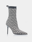 Skye Monogram Knit Bootie - Ivoire/Noir