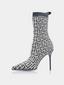 Skye Monogram Knit Bootie - Ivoire/Noir