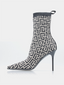 Skye Monogram Knit Bootie - Ivoire/Noir