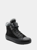 Leather High-Top Sneakers - Black