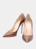 Escarpins en cuir craquelé - Bronze