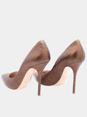 Escarpins en cuir craquelé - Bronze