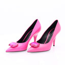 Leather pumps with heels - Fuchsia