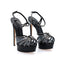 CASADEI® - Sandales Plateformes en cuir noir - Flora Cristal