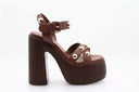Florence Heeled Sandals - Rum
