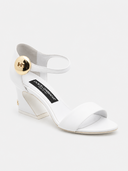Leather heeled shoes - White