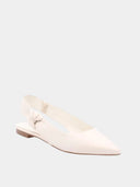 Leren ballerina's - Ivoor