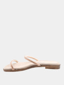 Rhinestone Flat Mules - Beige