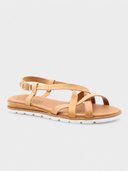 Flat leather sandals - Beige