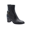 Leather ankle boots with a 6cm heel - Black