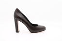 Block Heel Court Shoe - Dark Brown