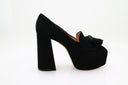 70s Black Velvet Platform Sandals