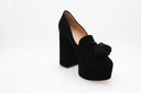 70s Black Velvet Platform Sandals