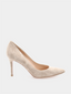 Escarpins Gianvito Rossi 85 Pump en cuir suède beige avec talon de 8.5 cm