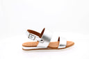 Flat leather sandals - Silver
