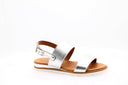Flat leather sandals - Silver