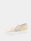 Baskets slip-on enfant à détails dorés - Beige et doré