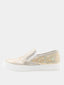 Baskets slip-on enfant à détails dorés - Beige et doré