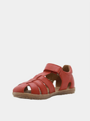 Sandales semi-fermées enfant en cuir - Rouge