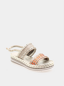 Milan Sandal - Taupe/Orange