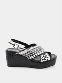 Ankara Sandal - Black/White