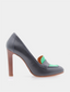 Escarpin à talon - Noir et Turquoise