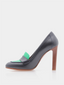 Escarpin à talon - Noir et Turquoise