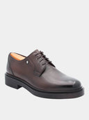 ROBERTO SERPENTINI - Derby Homme en cuir lisse - Marron foncé